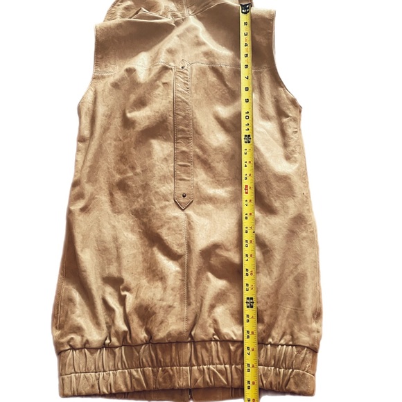 🍎Hayden Harnett Tan Leather color vest/dress - Picture 4 of 6